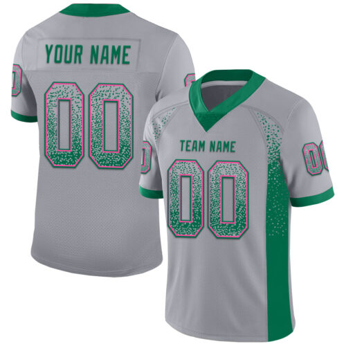 Drift0128 Custom Gray Kelly Green-Pink Drift Fashion Football Jersey