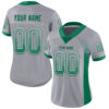 Custom Gray Kelly Green-White Drift Fashion Football Jersey
