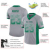 Custom Gray Kelly Green-White Drift Fashion Football Jersey