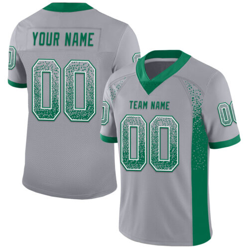 Drift0129 Custom Gray Kelly Green-White Drift Fashion Football Jersey
