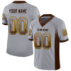 Custom Gray Brown-Gold Drift Fashion Football Jersey