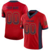 Custom Red Navy-Old Gold Drift Fashion Football Jersey