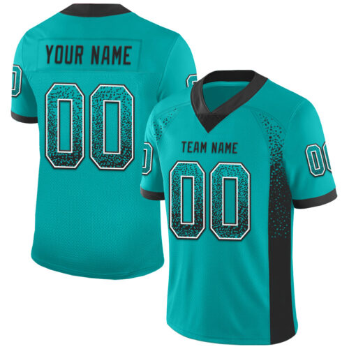 Drift0148 Custom Aqua Black-White Drift Fashion Football Jersey