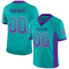 Custom Aqua Purple-White Drift Fashion Football Jersey