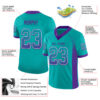 Custom Aqua Purple-White Drift Fashion Football Jersey