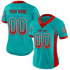 Custom Aqua Red-White Drift Fashion Football Jersey