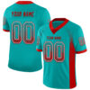 Custom Aqua Red-White Drift Fashion Football Jersey