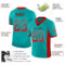 Drift0151-2 Custom Aqua Red-White Drift Fashion Football Jersey