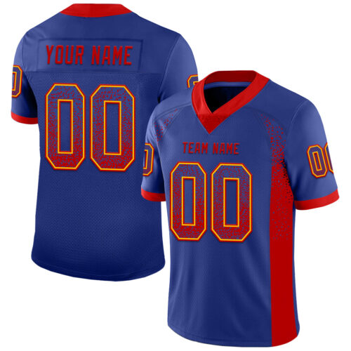 Drift0158 Custom Royal Red-Gold Drift Fashion Football Jersey