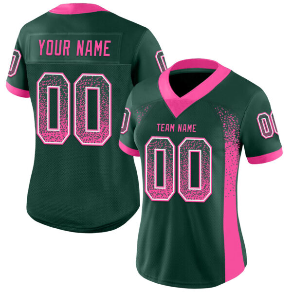Custom Green Pink-White Drift Fashion Football Jersey