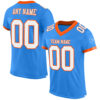 Custom Powder Blue White-Orange Mesh Authentic Football Jersey