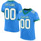 ElectricBlue0038 Custom Powder Blue White-Kelly Green Mesh Authentic Football Jersey