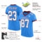ElectricBlue0039-1 Custom Powder Blue White-Burgundy Mesh Authentic Football Jersey