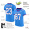 ElectricBlue0041-1 Custom Powder Blue White-Purple Mesh Authentic Football Jersey