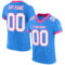ElectricBlue0043 Custom Powder Blue White-Pink Mesh Authentic Football Jersey