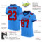 ElectricBlue0045-1 Custom Powder Blue Red-Navy Mesh Authentic Football Jersey