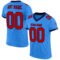 ElectricBlue0045 Custom Powder Blue Red-Navy Mesh Authentic Football Jersey
