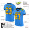 ElectricBlue0046-1 Custom Powder Blue Gold-Black Mesh Authentic Football Jersey