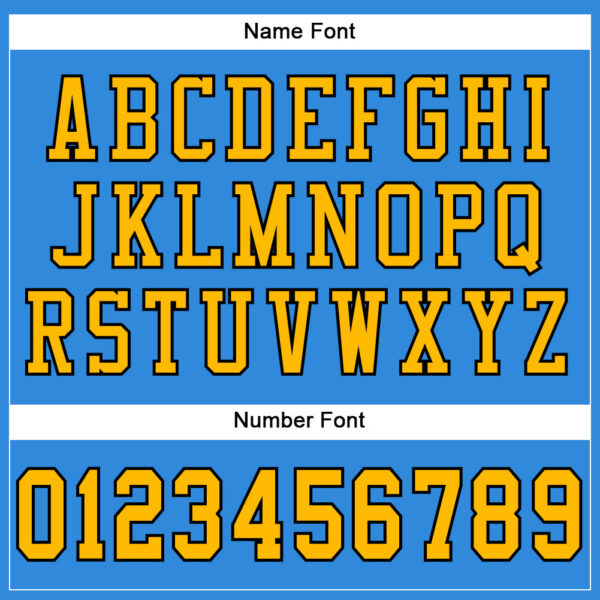 ElectricBlue0046-3 Custom Powder Blue Gold-Black Mesh Authentic Football Jersey