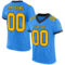 ElectricBlue0046 Custom Powder Blue Gold-Black Mesh Authentic Football Jersey
