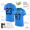 ElectricBlue0047-1 Custom Powder Blue Navy Gray-Teal Mesh Authentic Football Jersey