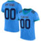 ElectricBlue0047 Custom Powder Blue Navy Gray-Teal Mesh Authentic Football Jersey