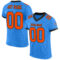 ElectricBlue0048 Custom Powder Blue Orange-Black Mesh Authentic Football Jersey