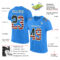 ElectricBlue0049-1 Custom Powder Blue Vintage USA Flag-City Cream Mesh Authentic Football Jersey