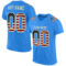 ElectricBlue0049 Custom Powder Blue Vintage USA Flag-City Cream Mesh Authentic Football Jersey
