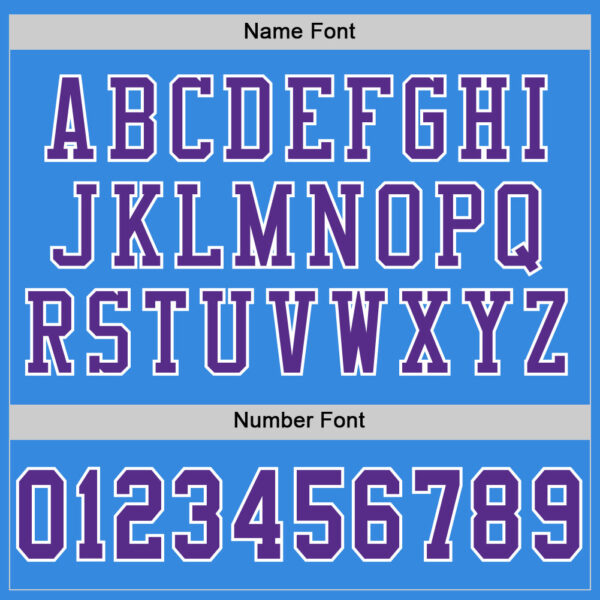 ElectricBlue0052-3 Custom Powder Blue Purple-White Mesh Authentic Football Jersey