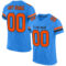 ElectricBlue0053 Custom Powder Blue Orange-Black Mesh Authentic Football Jersey