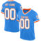 ElectricBlue0123 Custom Powder Blue White-Orange Mesh Authentic Throwback Football Jersey