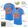 Custom Powder Blue Orange-White Mesh Authentic Throwback Football Jersey