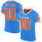 ElectricBlue0124 Custom Powder Blue Orange-White Mesh Authentic Throwback Football Jersey