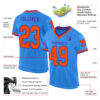 Custom Powder Blue Orange-Purple Mesh Authentic Throwback Football Jersey