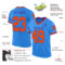 ElectricBlue0127-1 Custom Powder Blue Orange-Purple Mesh Authentic Throwback Football Jersey