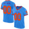 ElectricBlue0127 Custom Powder Blue Orange-Purple Mesh Authentic Throwback Football Jersey