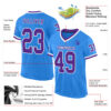 Custom Powder Blue Purple-White Mesh Authentic Throwback Football Jersey