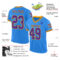 ElectricBlue0132-1 Custom Powder Blue Purple-Gold Mesh Authentic Throwback Football Jersey