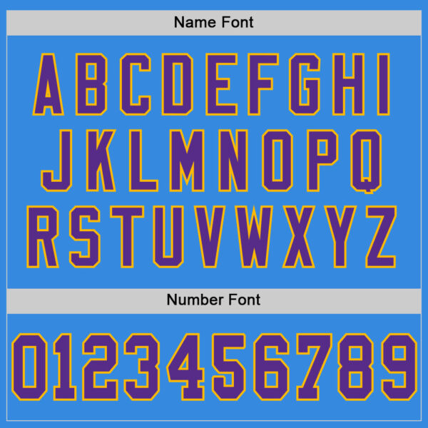 Custom Powder Blue Purple-Gold Mesh Authentic Throwback Football Jersey