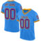 ElectricBlue0132 Custom Powder Blue Purple-Gold Mesh Authentic Throwback Football Jersey