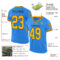 ElectricBlue0133-1 Custom Powder Blue Gold-Black Mesh Authentic Throwback Football Jersey