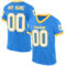 ElectricBlue0134 Custom Powder Blue White-Gold Mesh Authentic Throwback Football Jersey