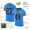 ElectricBlue0135-1 Custom Powder Blue Navy-Gold Mesh Authentic Throwback Football Jersey