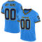 ElectricBlue0135 Custom Powder Blue Navy-Gold Mesh Authentic Throwback Football Jersey