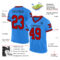 ElectricBlue0137-1 Custom Powder Blue Red-Black Mesh Authentic Throwback Football Jersey