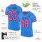 ElectricBlue0138-1 Custom Powder Blue Pink Black-Light Blue Mesh Authentic Throwback Football Jersey