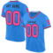 ElectricBlue0138 Custom Powder Blue Pink Black-Light Blue Mesh Authentic Throwback Football Jersey