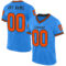 ElectricBlue0140 Custom Powder Blue Orange-Black Mesh Authentic Throwback Football Jersey
