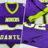Custom Purple White-Neon Green Mesh Authentic Football Jersey